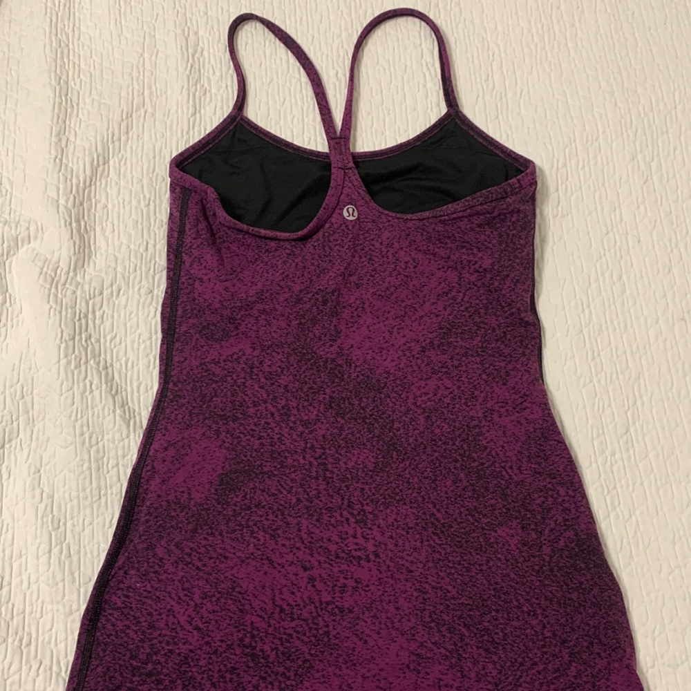 Purple and black spotted workout tank